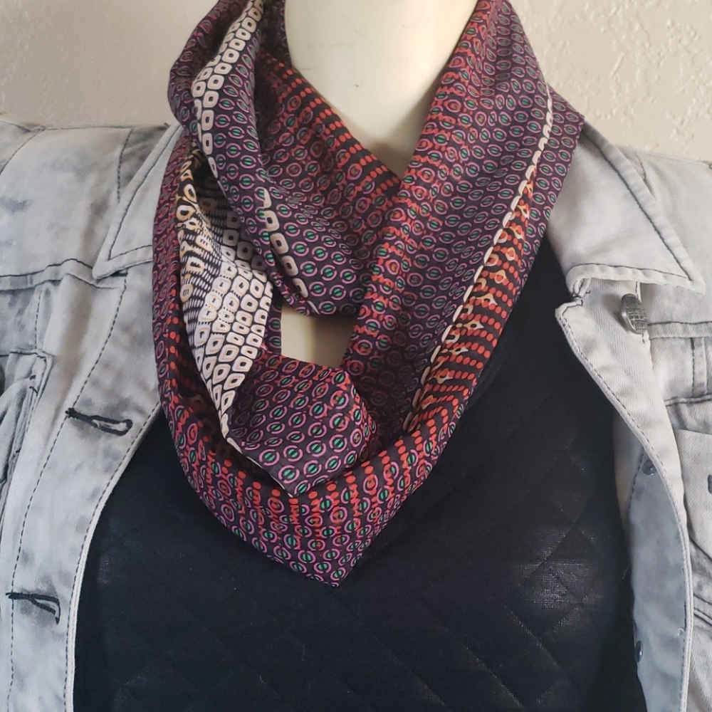 Print infinity scarf sheer